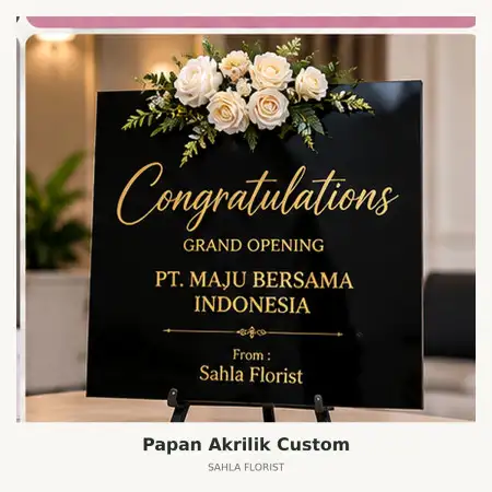 Papan Bunga Akrilik Kelapa Gading